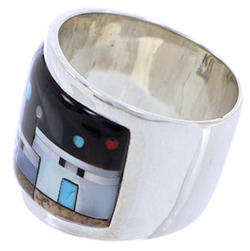 Native American Design Silver Multicolor Ring Size 5-1/4 YS71295
